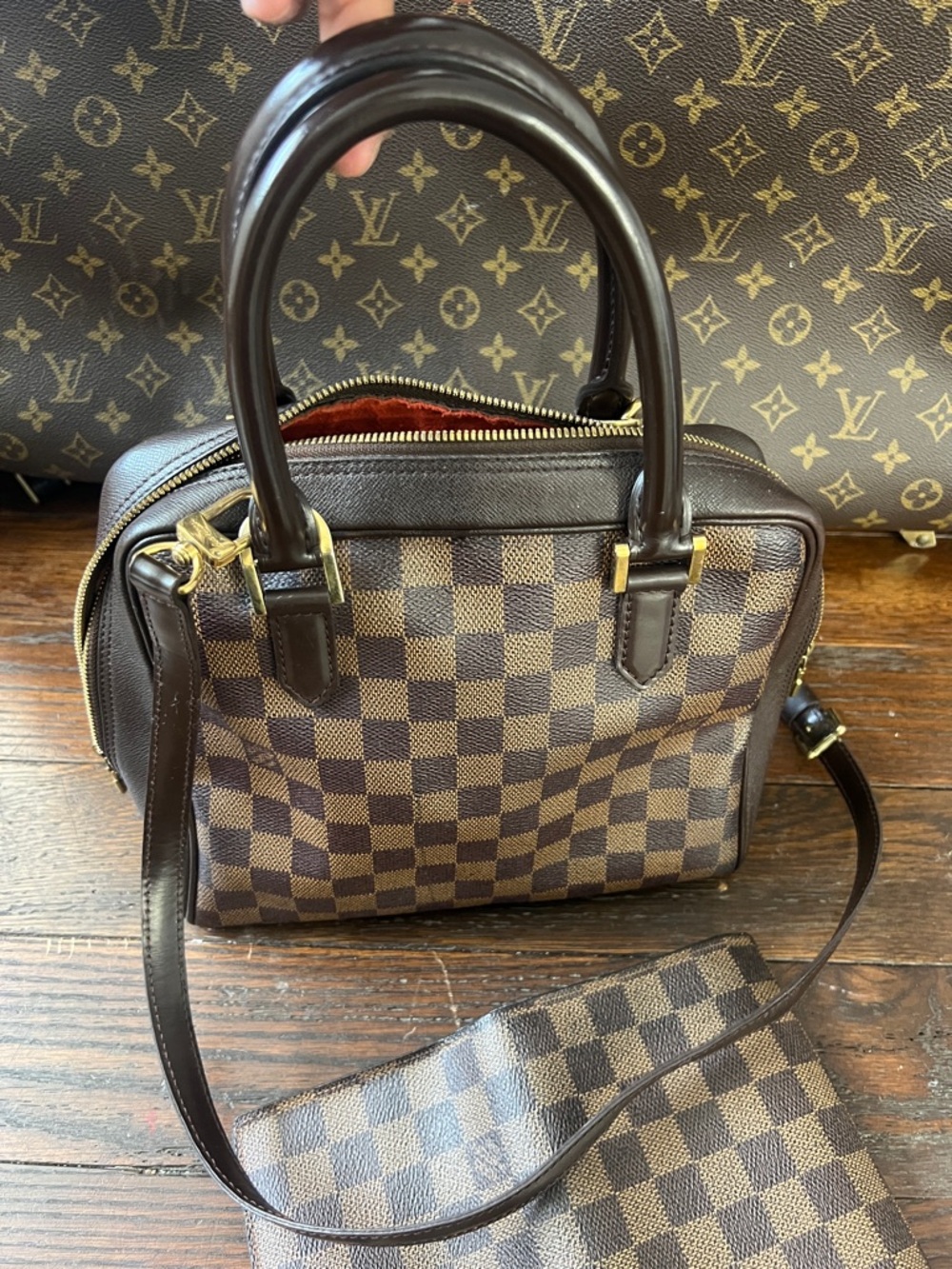 Louis Vuitton Damier Ebene Satchel with Matching Wallet - Brown - Picture 8 of 10